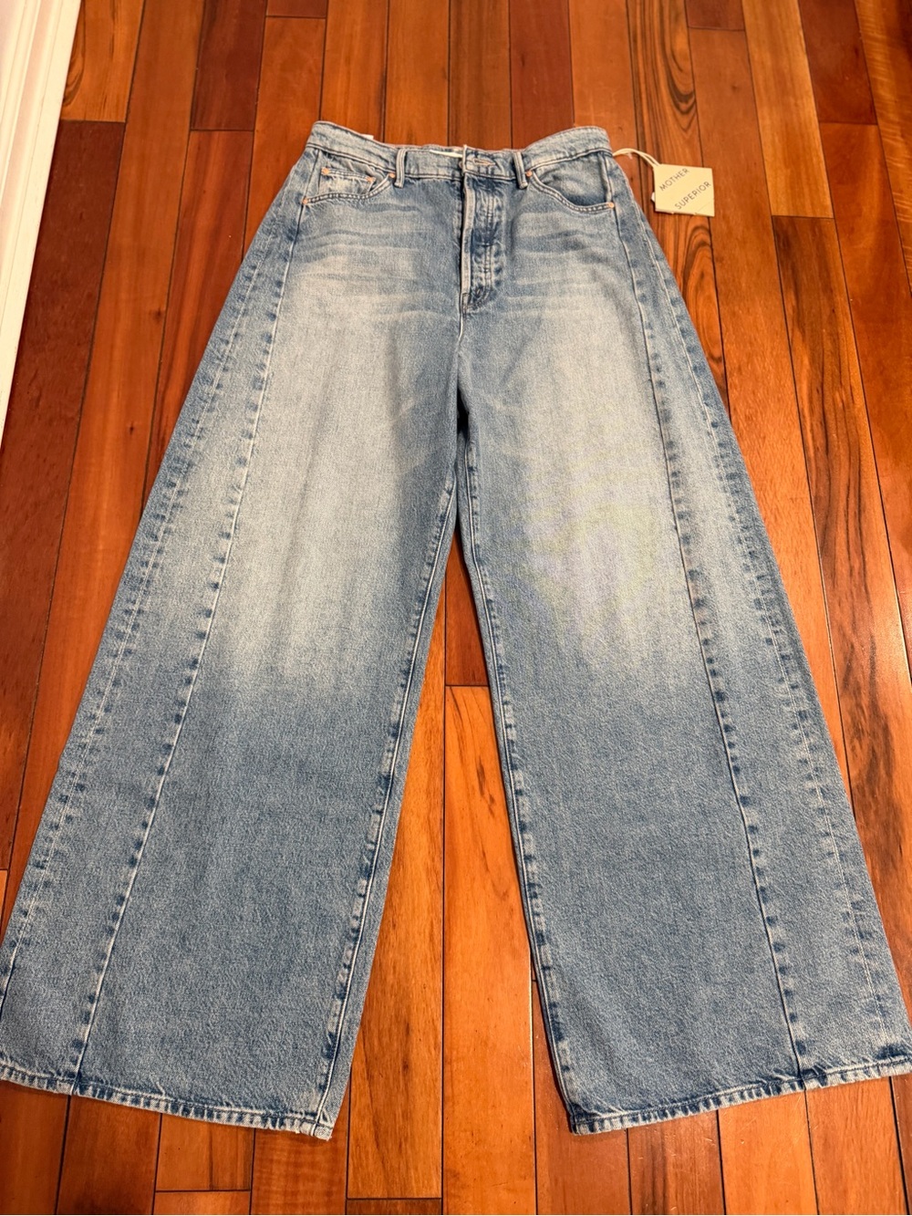 ❤️‍🔥 MOTHER The Pipe Dream Button Sneak High Rise Jeans in Leap At The Chance 30 - Picture 4 of 9